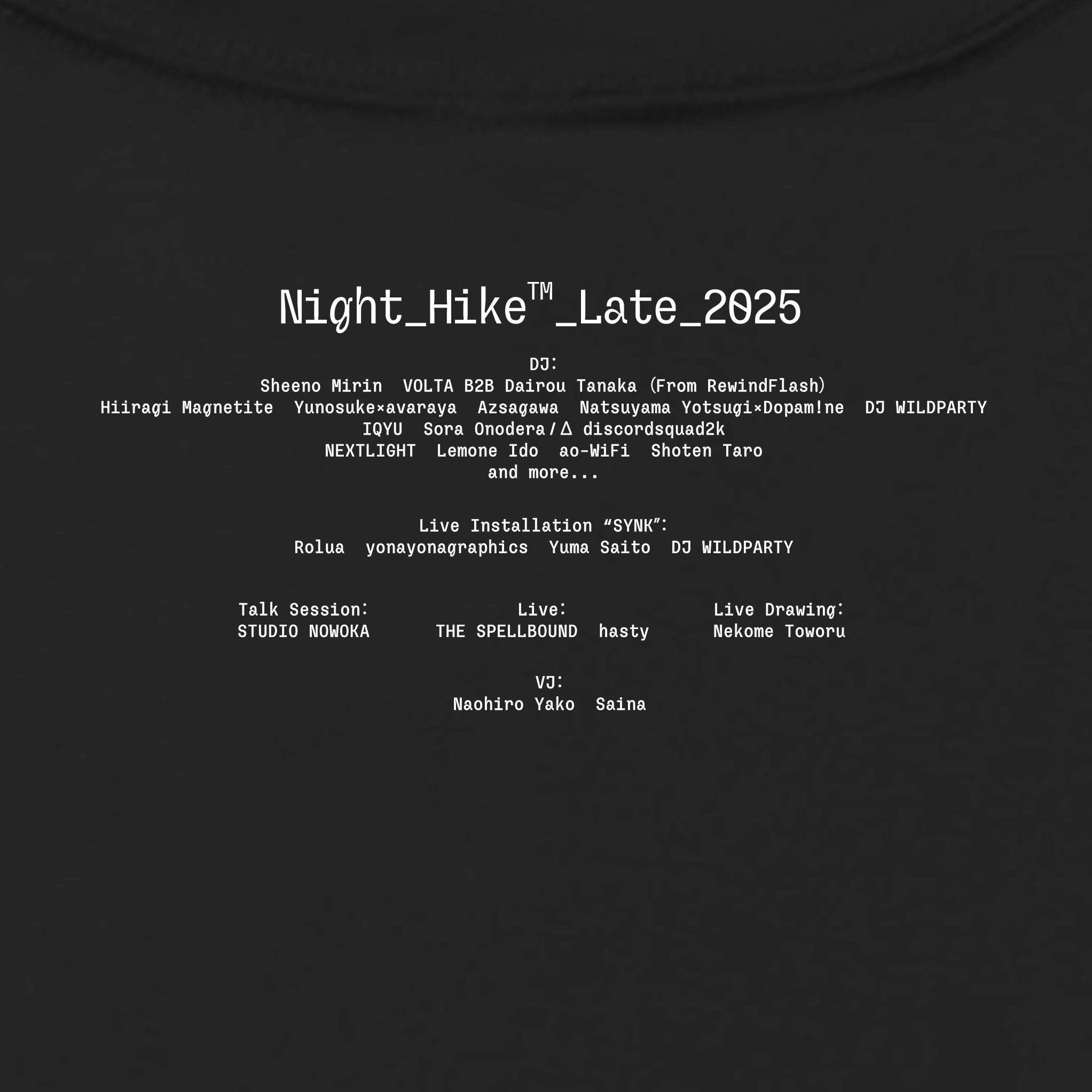 NIGHT HIKE KV Long sleeve T-Shirt- Late 2025